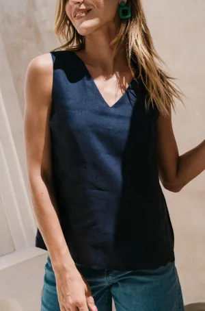 Balanced short term projects Ember Linen Cami in Navy