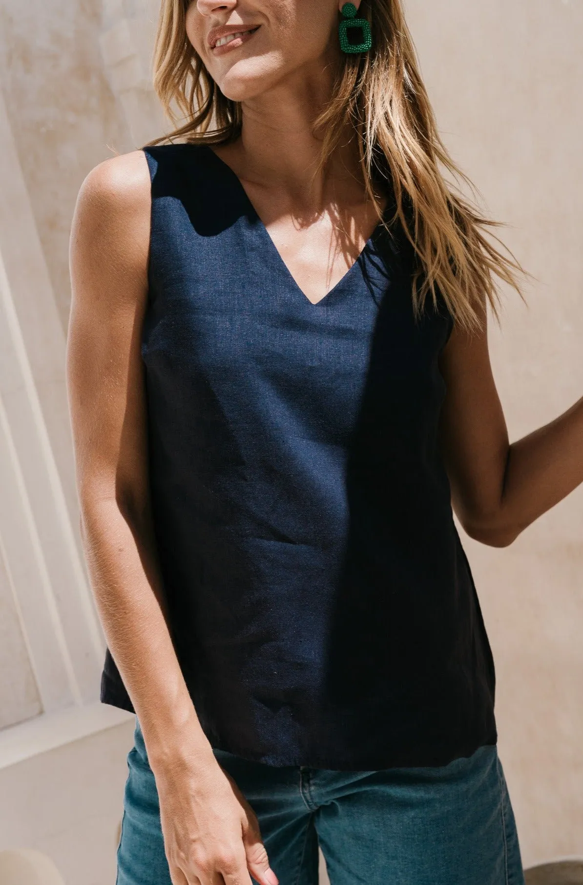 Balanced short term projects Ember Linen Cami in Navy