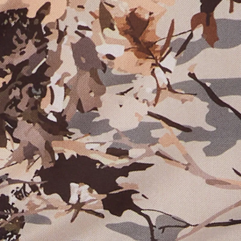 Camo Leaf Print Mesh Crop Top Versatile Layer Seamless Edging
