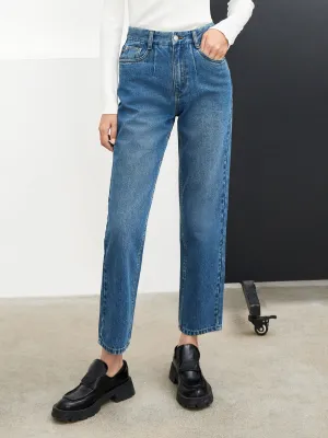Cotton Straight Ankle Jeans school outfit