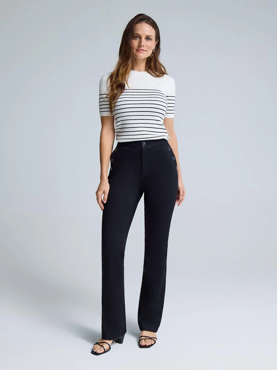 Easy Wearing Durable Athlete Fit Travel Outfit Sailor Mid-Rise Bootcut Jeans