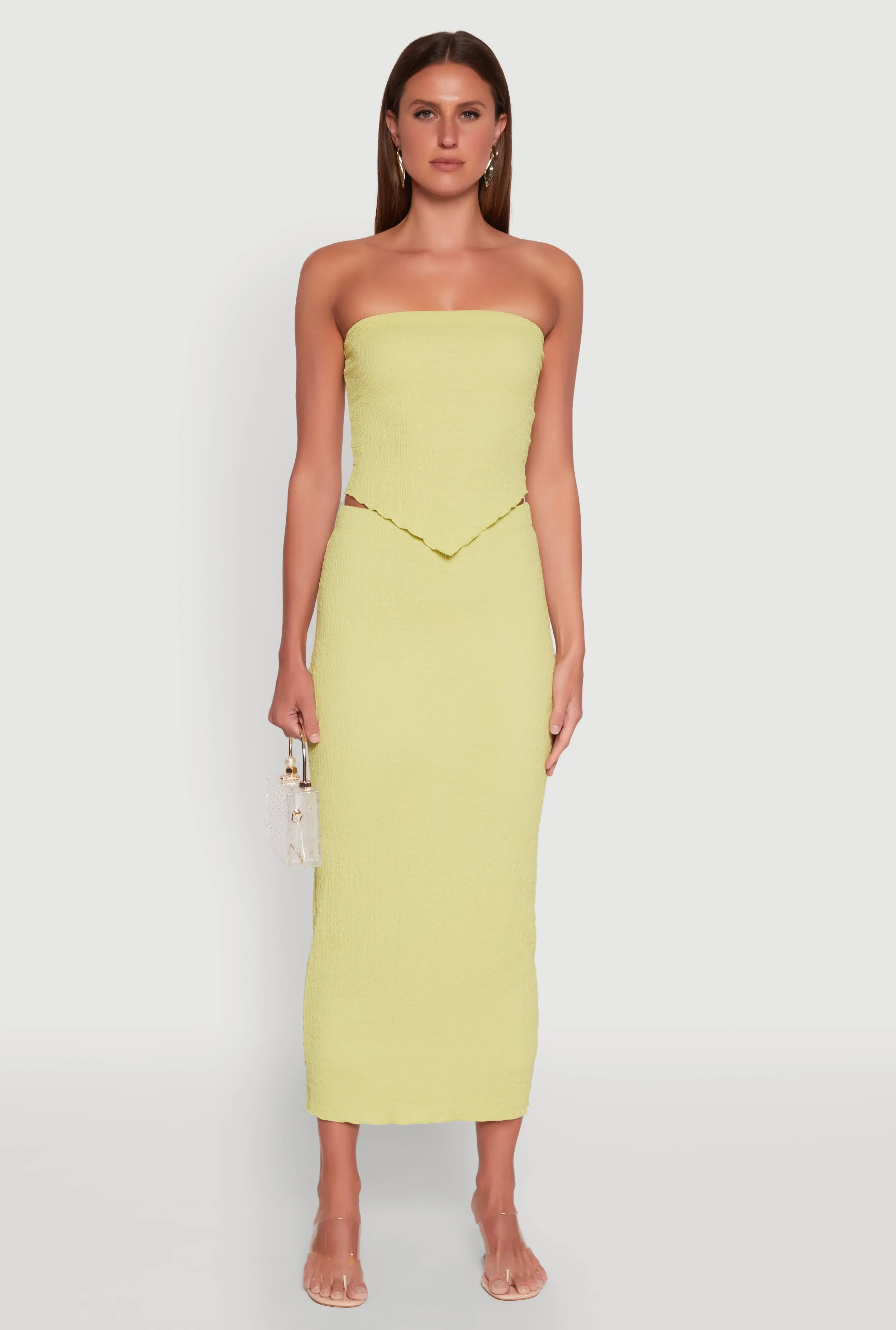 Almost Famous Textured Knit Maxi Skirt Comfort First