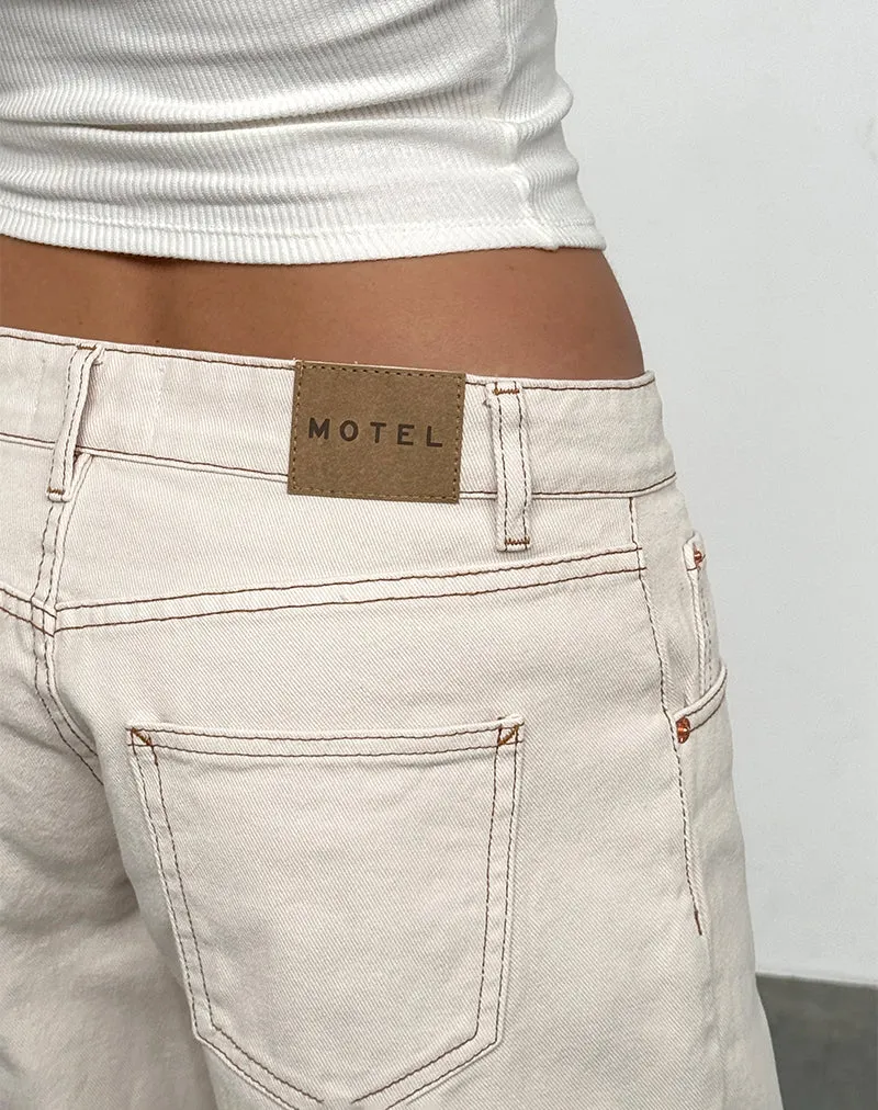 Sustainable production Low Rise Parallel Jeans in Off White