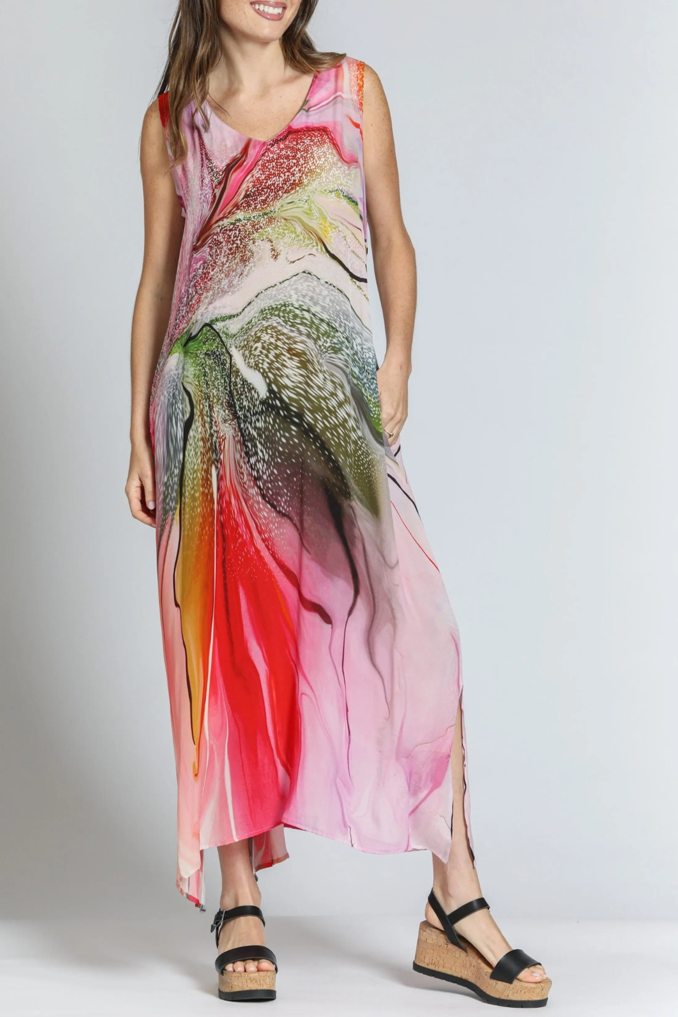 V-neck Tank Long Dress Ethic Core Chic Edge