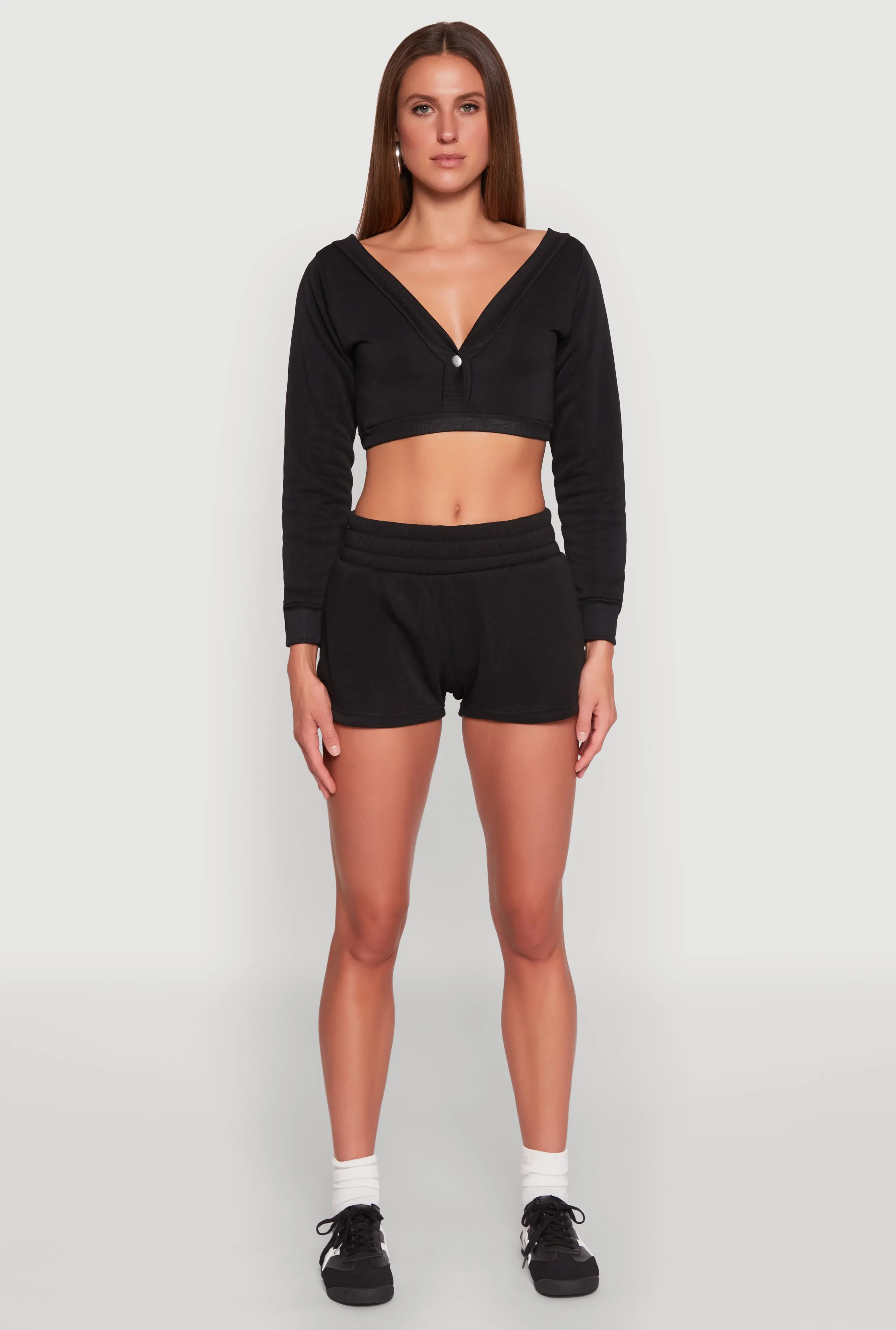 Tear Resistant Weave Slip Resistant Inner Grip Fleece Elastic Waist Sweatshorts