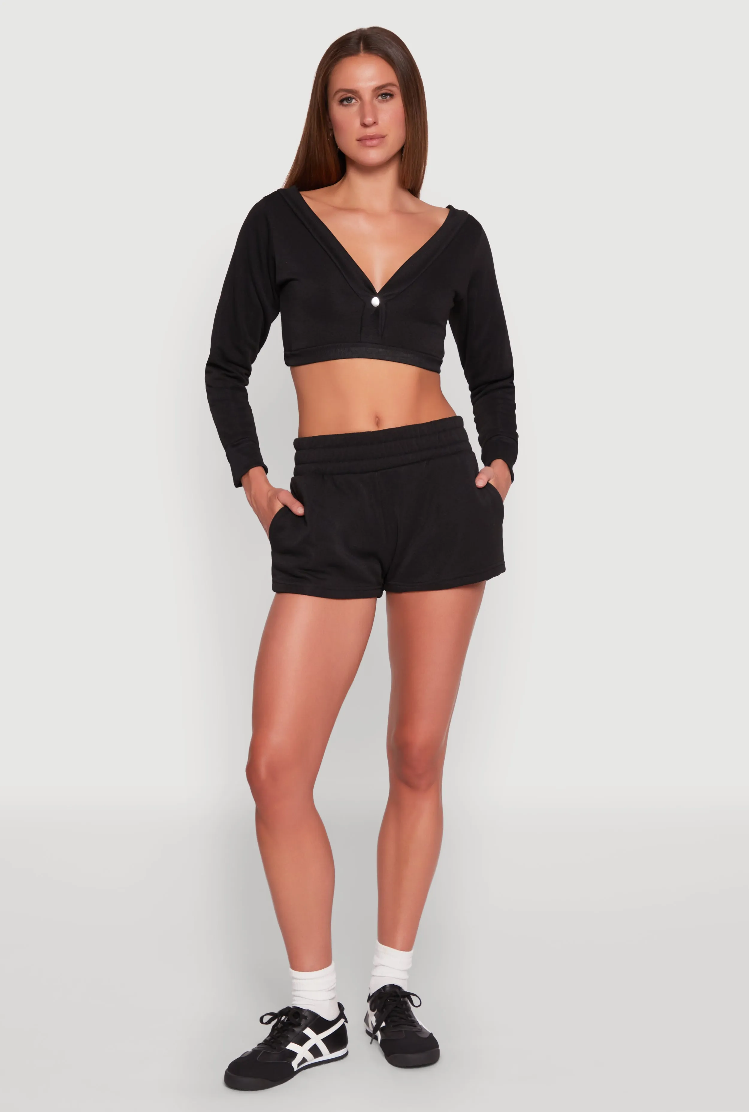 Quick Release Closure Fleece Elastic Waist Sweatshorts