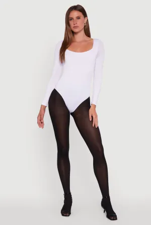 Basic Running Scoop Neck Long Sleeve Bodysuit