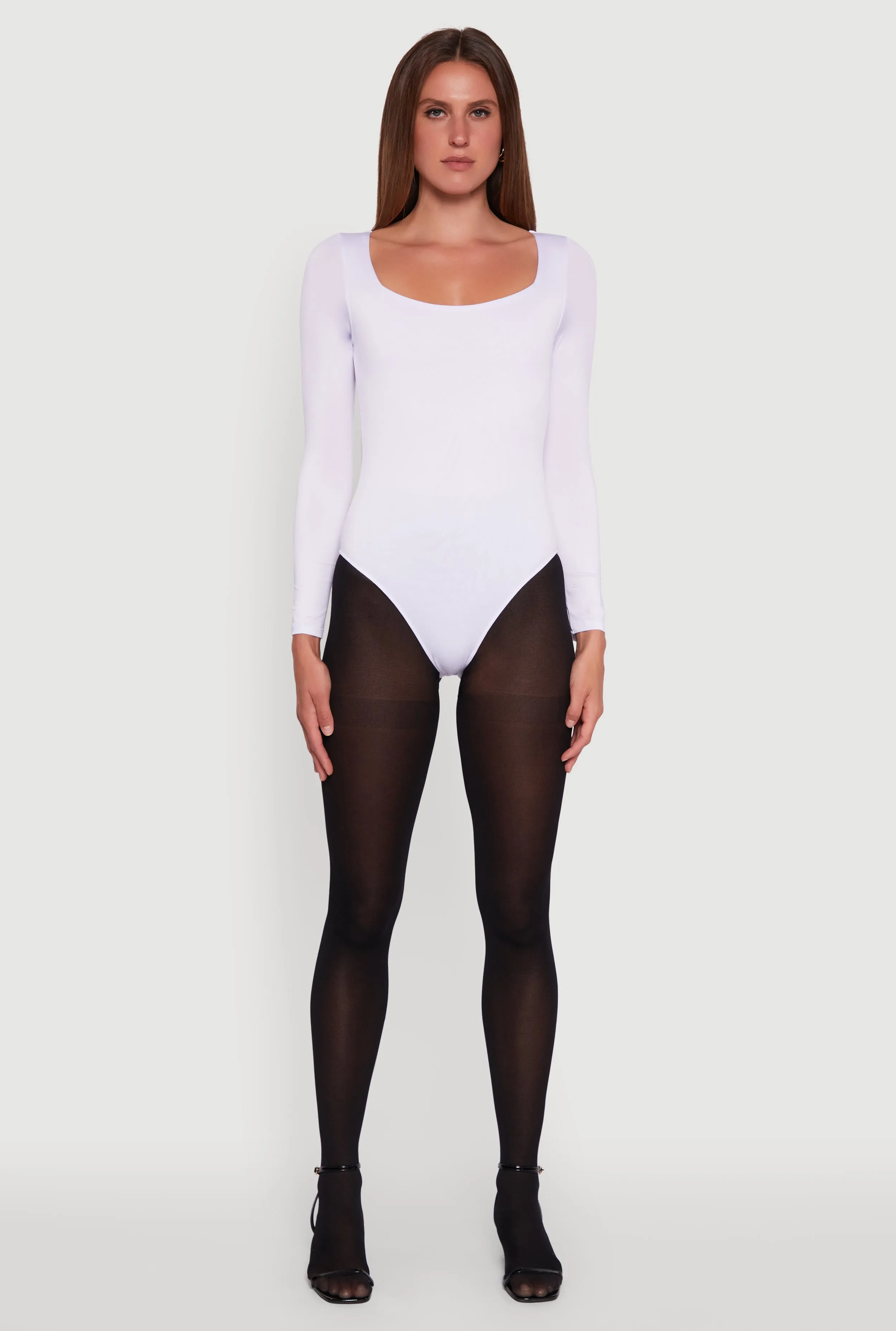 Scoop Neck Long Sleeve Bodysuit Sport Unisex