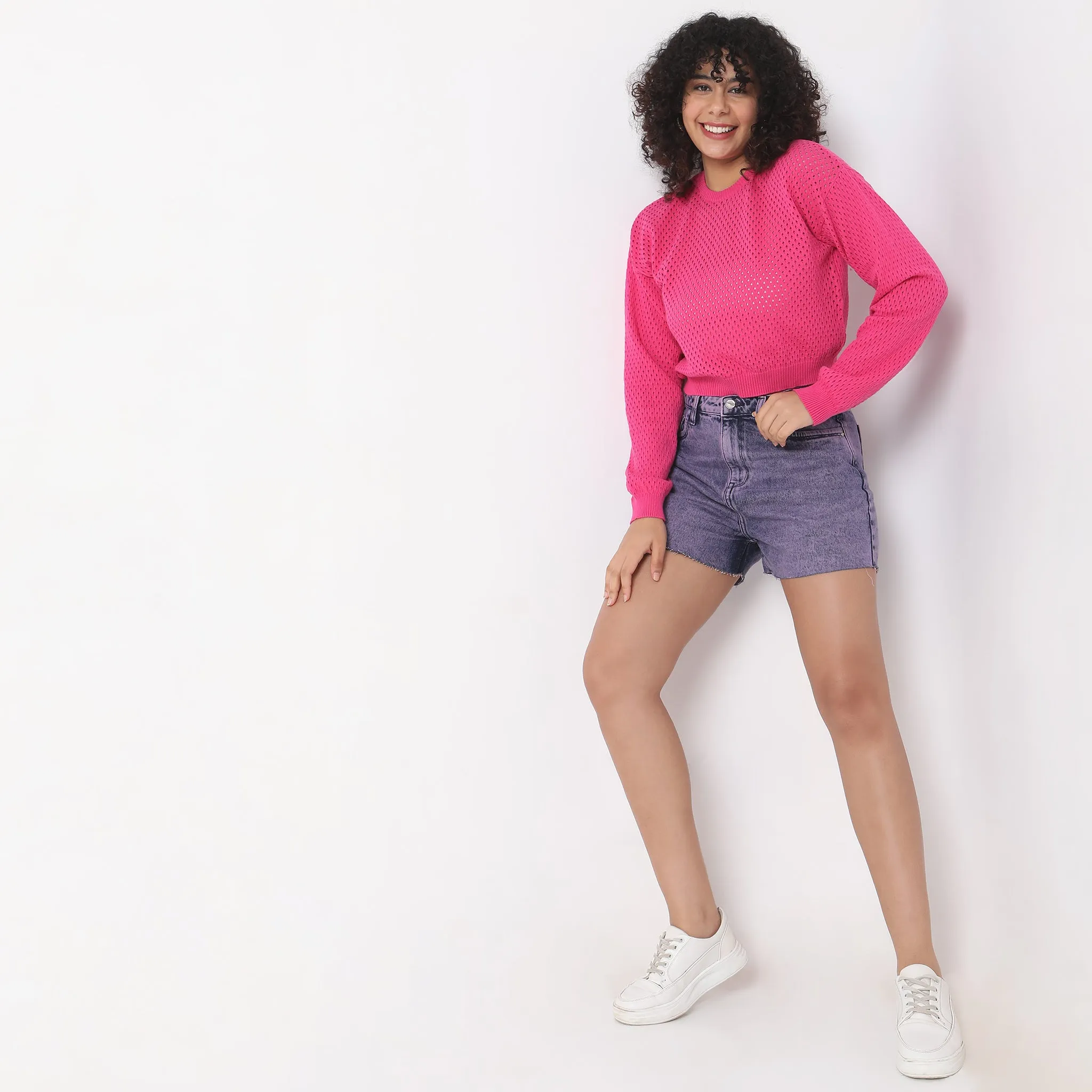 Recycled Polyester MultiPocket System Slim Fit Solid High Rise Shorts