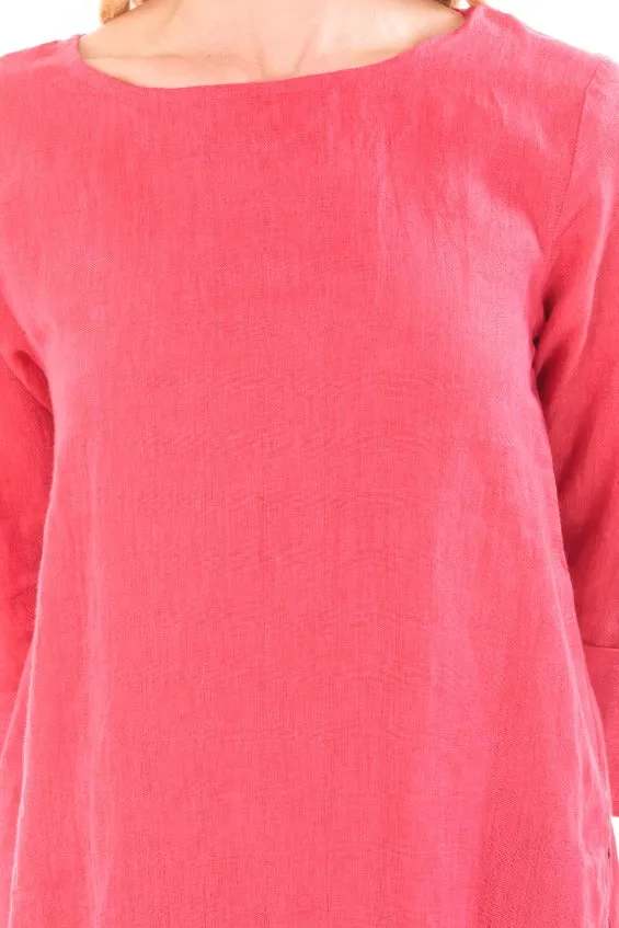 Earth Fit Pure Linen Blend Fit And Flare Tunic