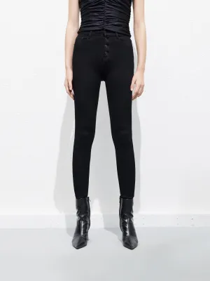 Slit High Rise Jeans in Skinny Winter Warmth Minimalist