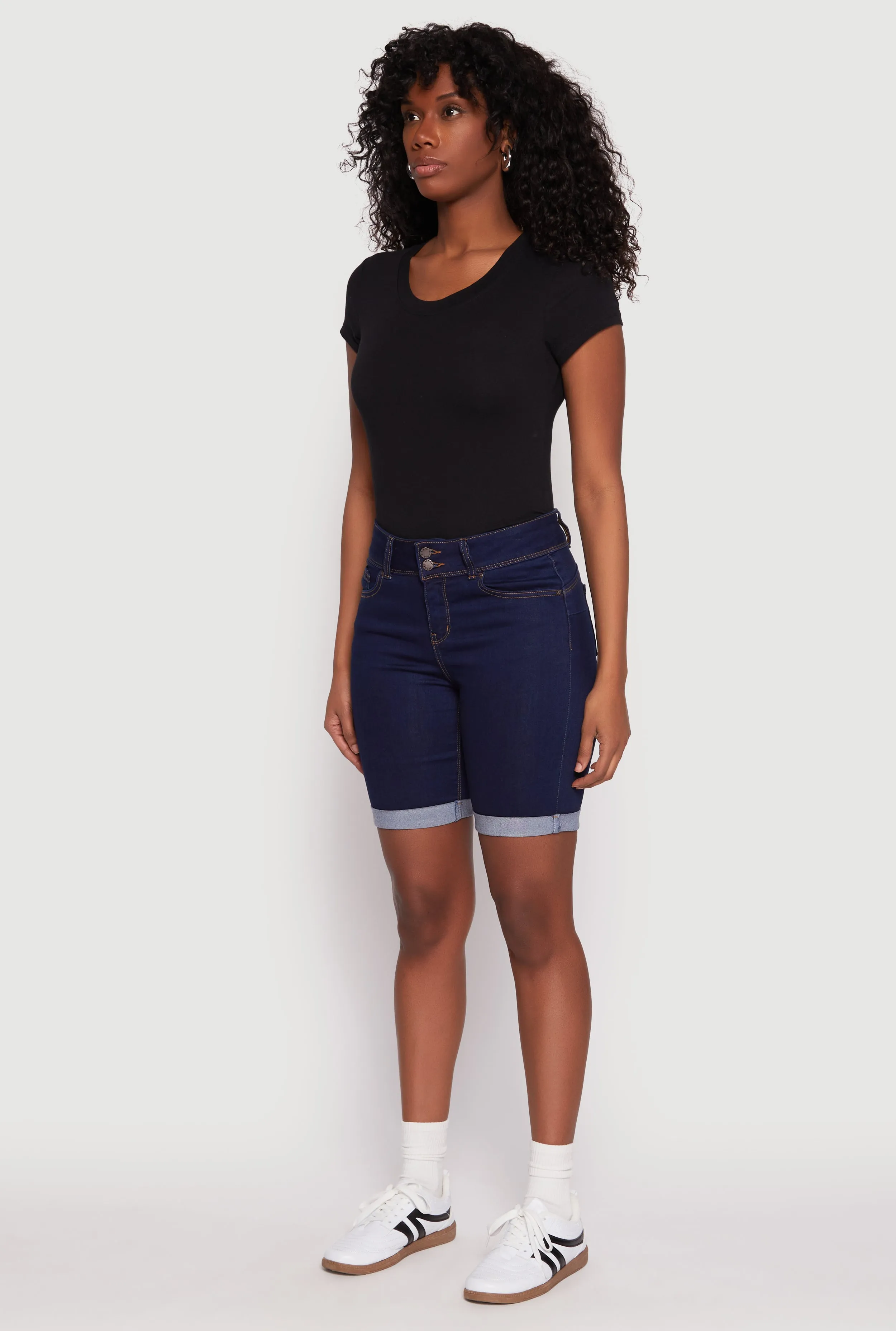 WAX Fixed Cuff Bermuda Denim Shorts Golf shorts Quick Dry Material