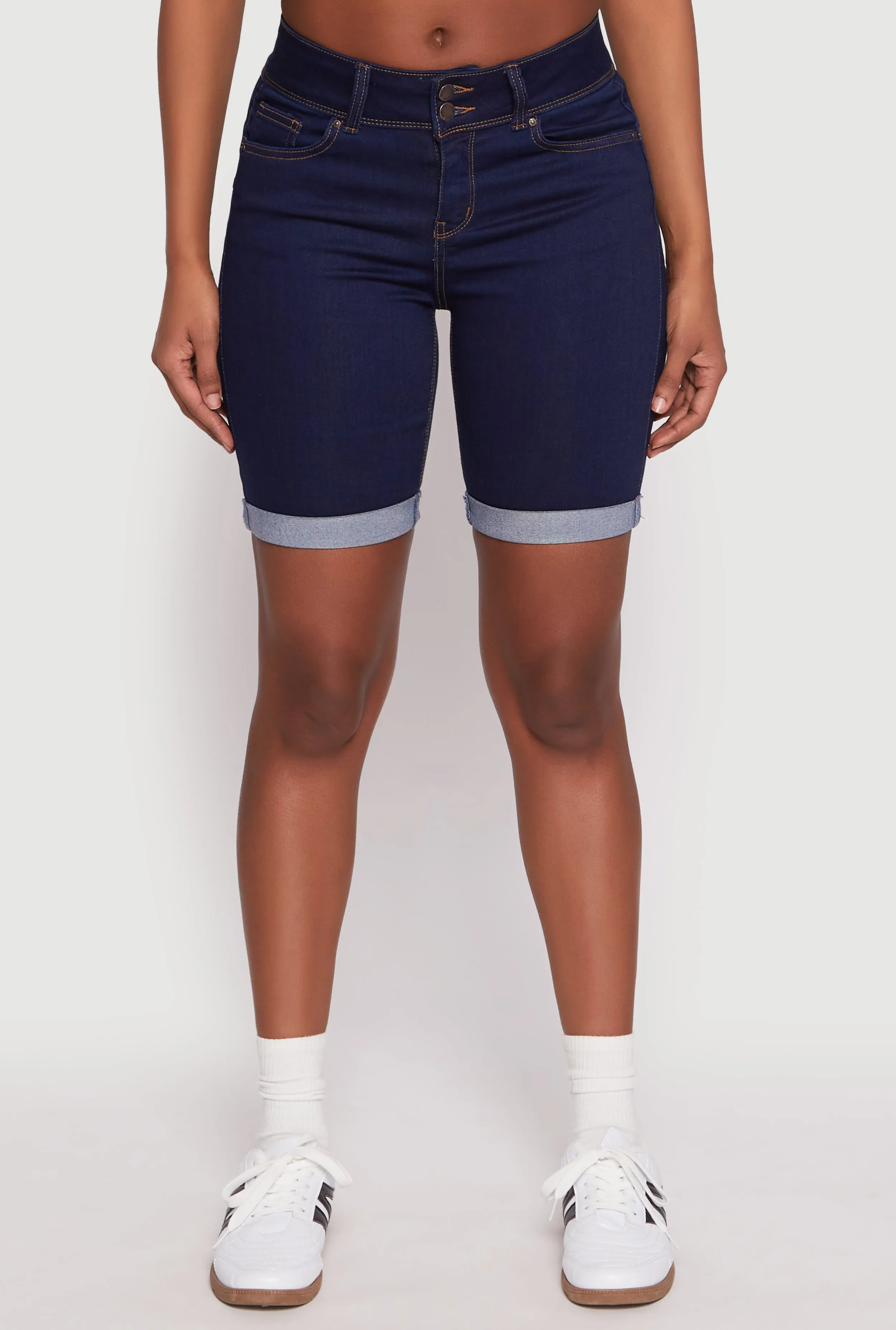 WAX Fixed Cuff Bermuda Denim Shorts Odor Resistant Coating Regular Fit