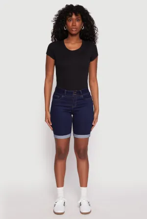 WAX Fixed Cuff Bermuda Denim Shorts Snowboarding Gear