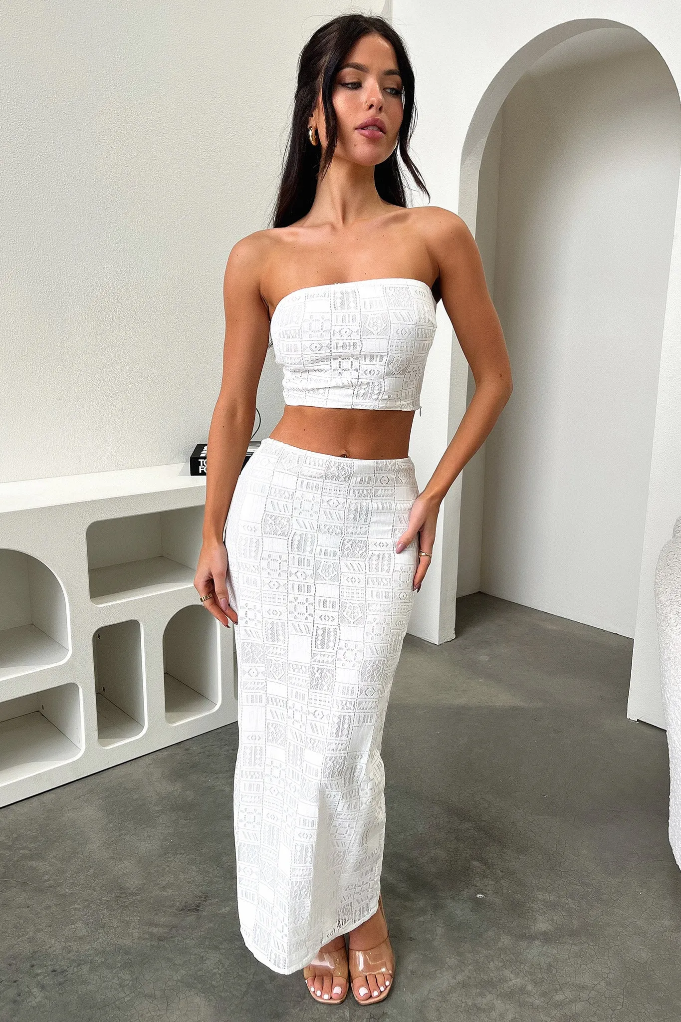 Lucius Maxi Skirt - White Street Ready
