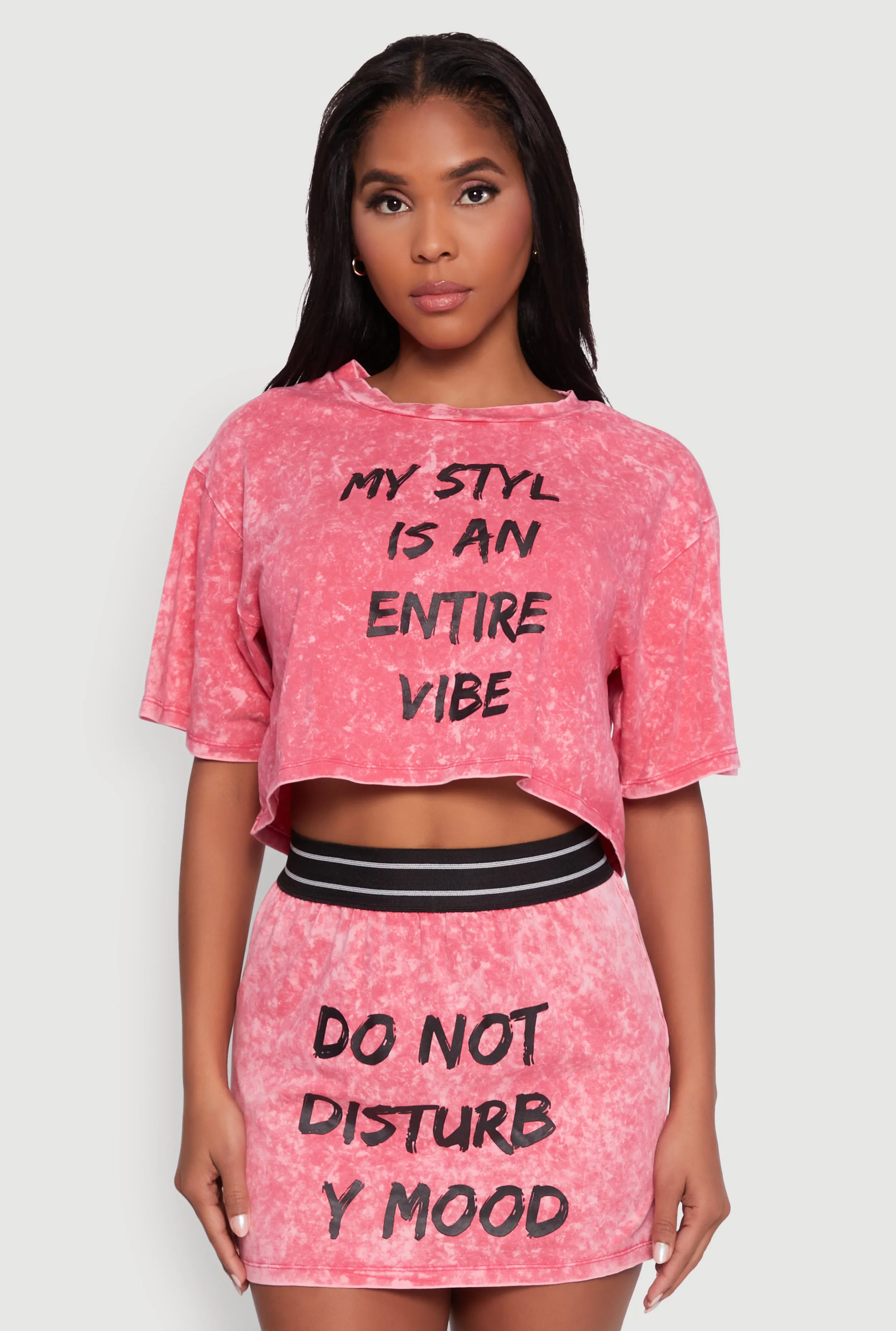 Trendy Mineral Wash Entire Vibe Graphic Oversized Tee Anti Pilling Treatment Essential Fashion