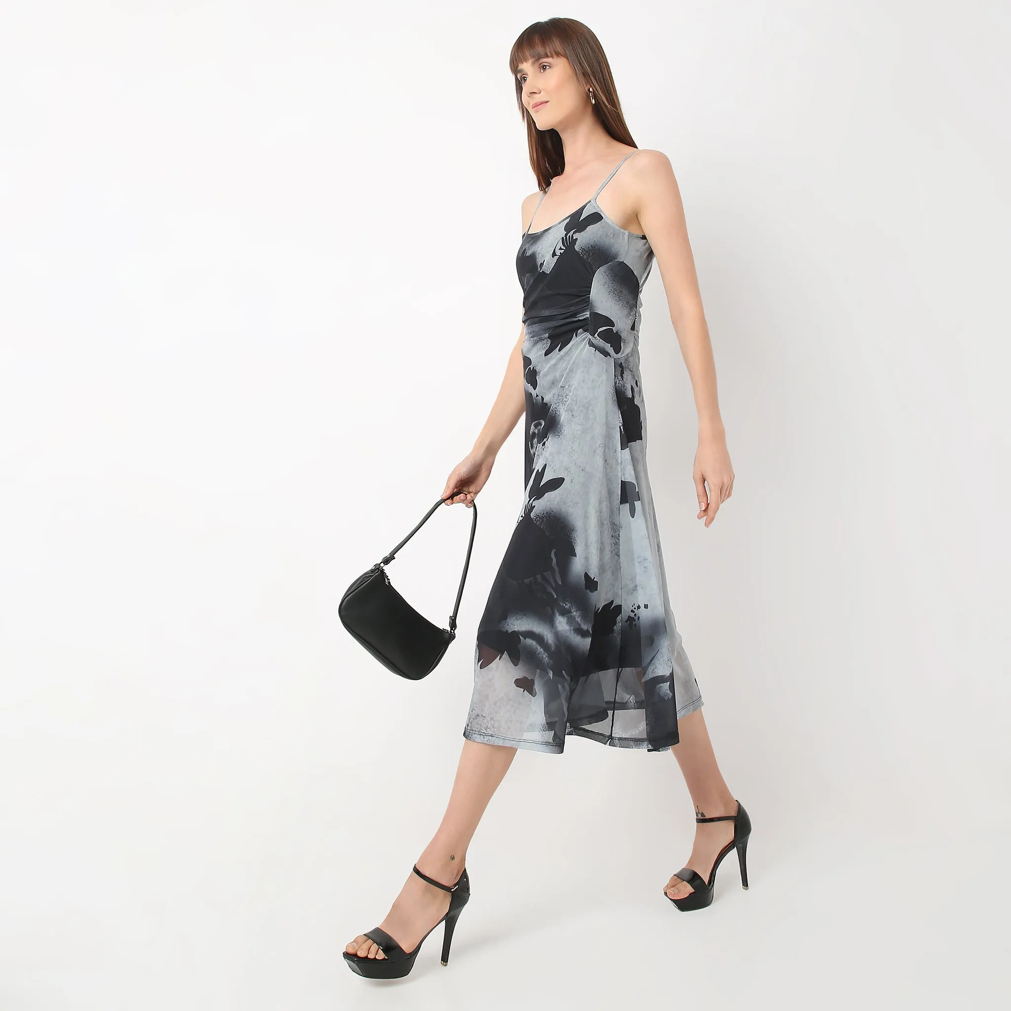Shine Fit LowProfile Design Flare Fit Printed Trendy Dress