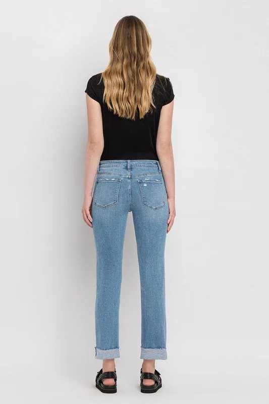 Flying Monkey Midrise Crop Slim Straight Jean Light Wool
