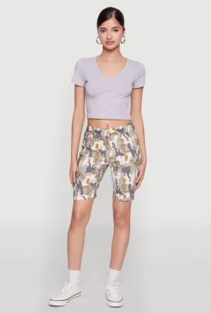 Hyper Stretch Pull On Bermuda Shorts Free Size Adjuster Versatile Wear