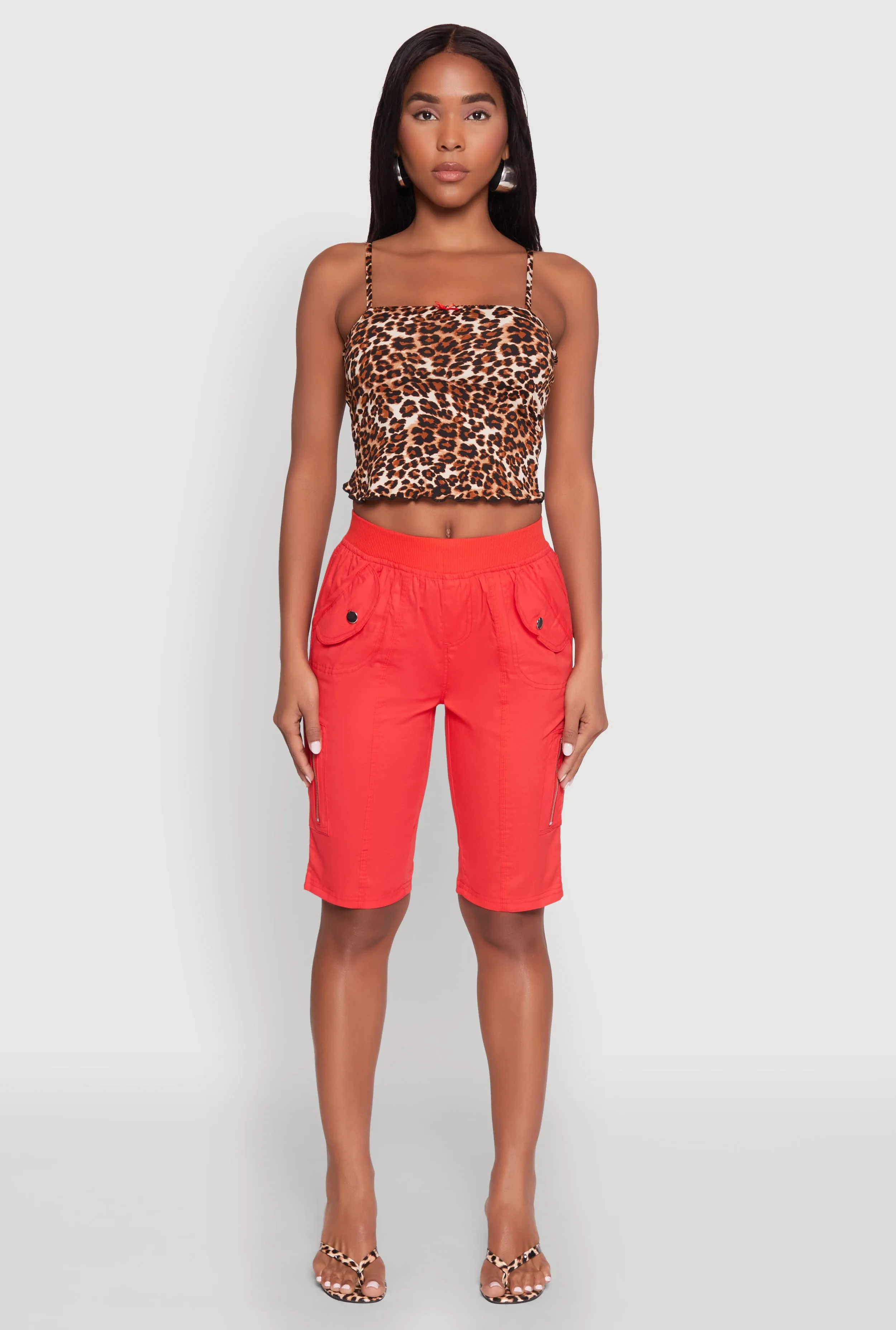 Side Zip Cargo Pocket Bermuda Shorts Snag Free Material Low Profile Closure System