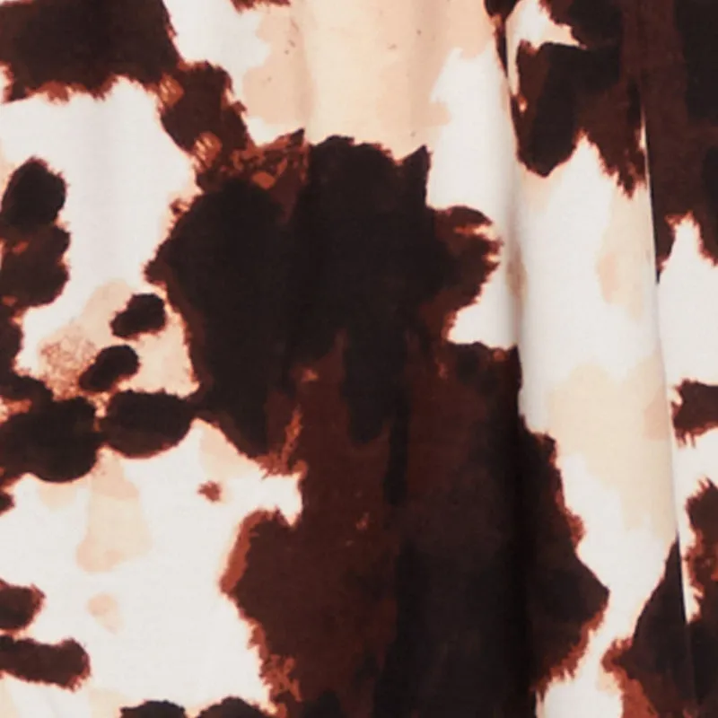 Urban Fresh Trendy Printed Tiered Cinched Waist V-Neck Dress