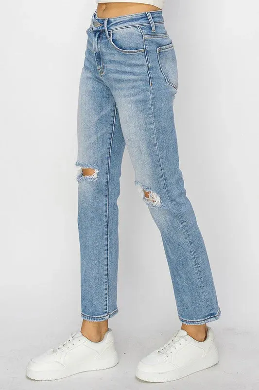 StaticResistantLining SoftLining Risen Ankle Slim Straight Jeans