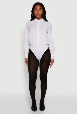 Shopping Essential Essential Street Daisy Collared Button Front Thong Bodysuit