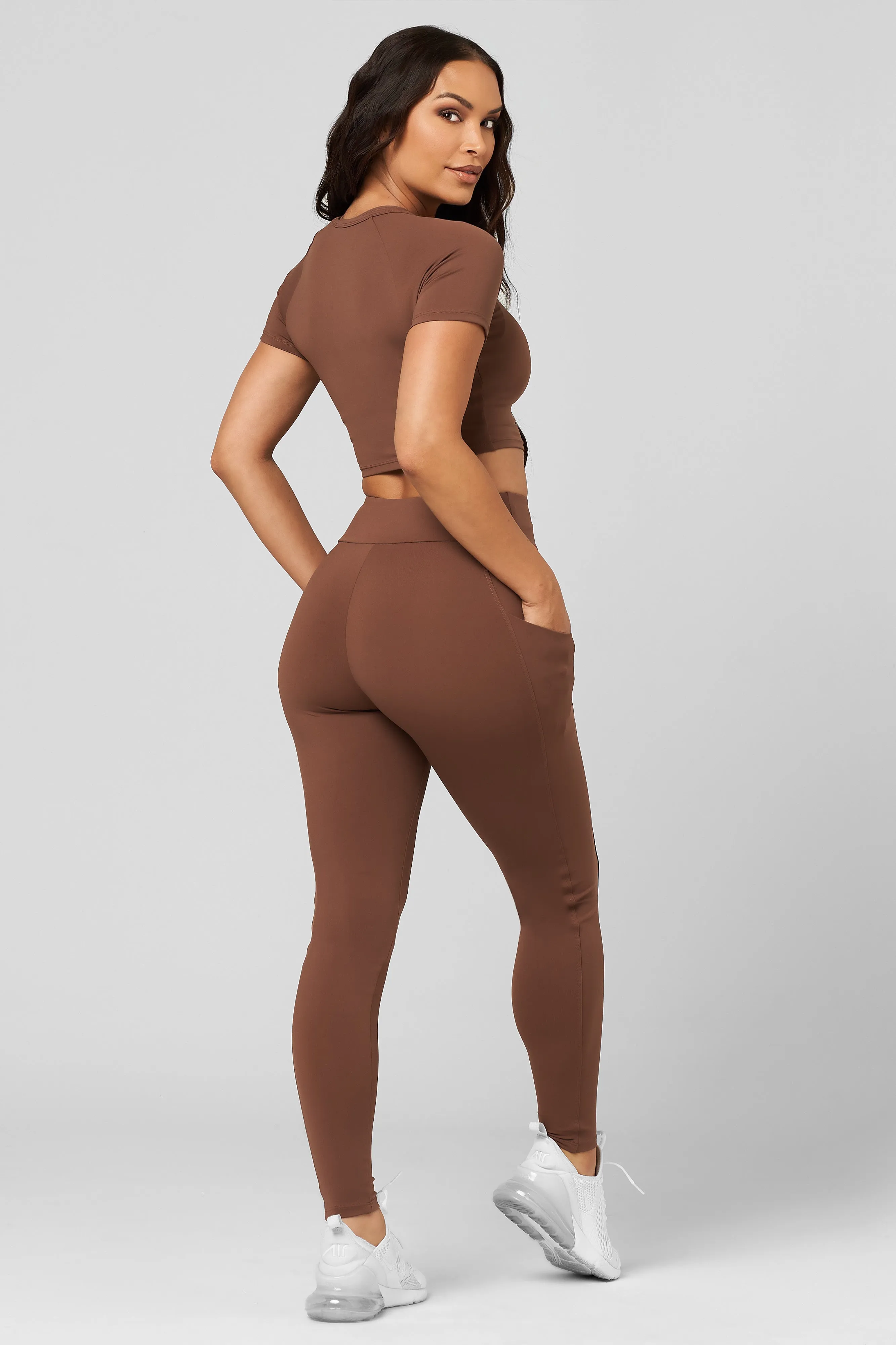 BiasCut Trims HygroscopicFiber Cinnamon Pocket Legging