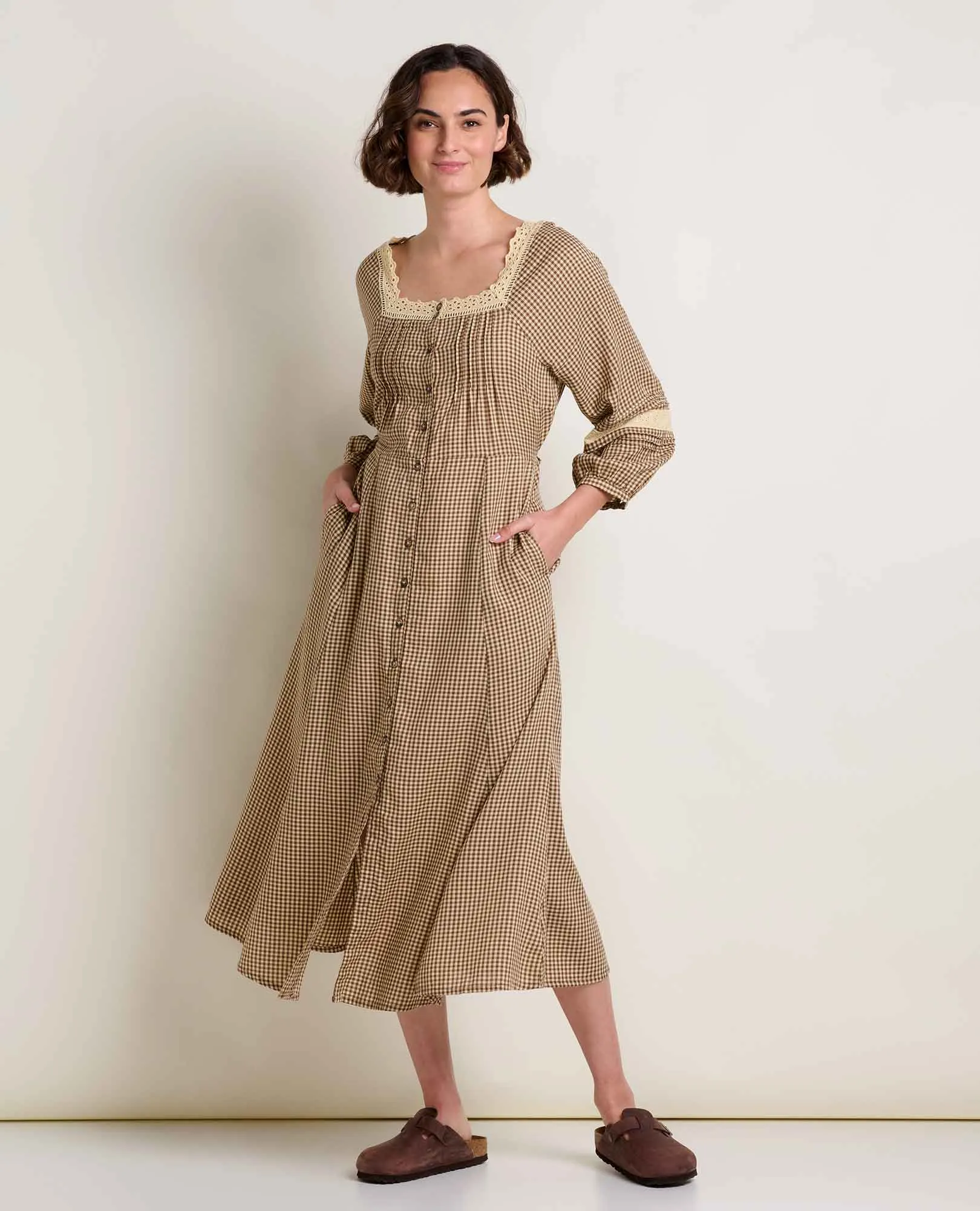 AdjustableWaistband Manzana Square Neck Dress