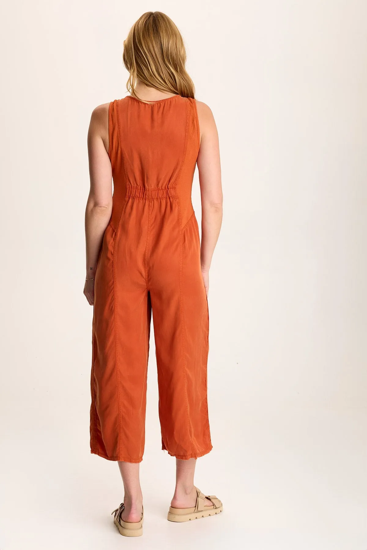 TaglessCollar Linette Jumpsuit with V-Neck and Adjustable Straps