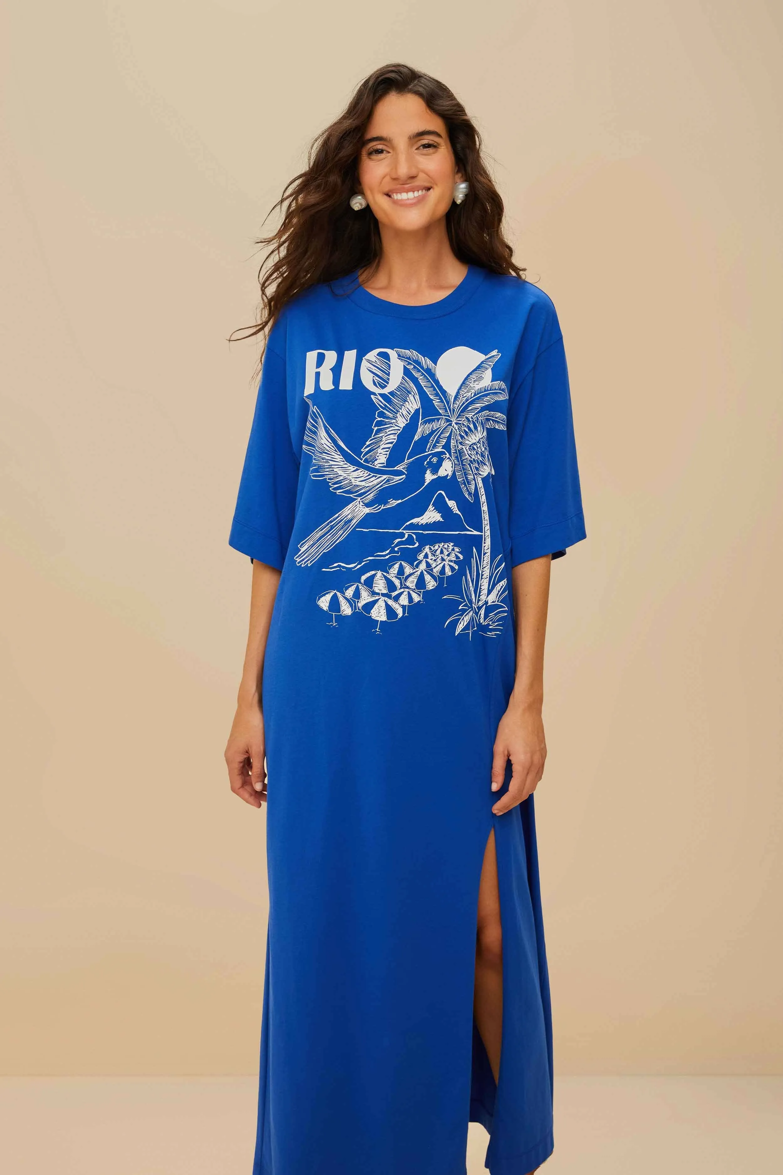 Breezy formal outfit Blue Rio Organic Cotton Maxi Dress