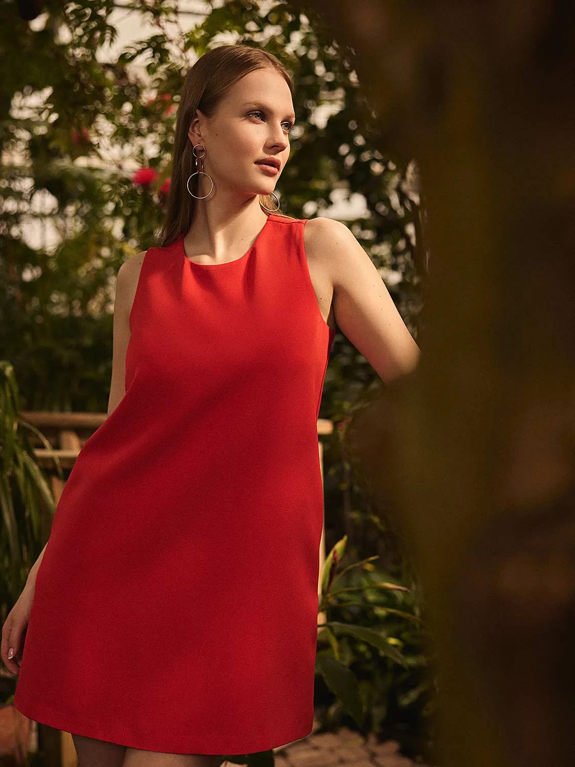 Sleeveless A-Line Mini Dress With Pockets Simple Wear Edge Soft
