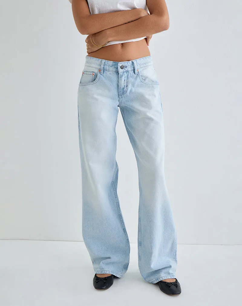 Low Rise Parallel Jeans in Icy Blue Energy Mood Craft Edge