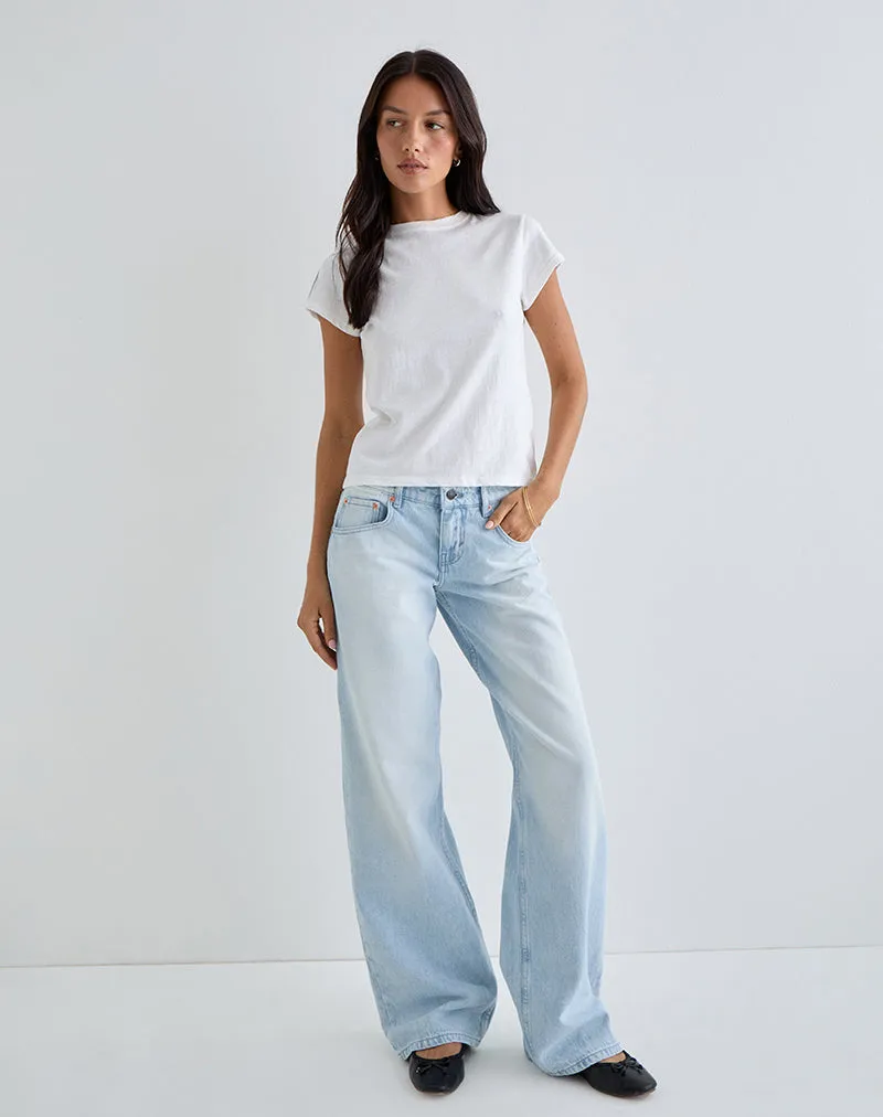 Low Rise Parallel Jeans in Icy Blue TearResistant Material