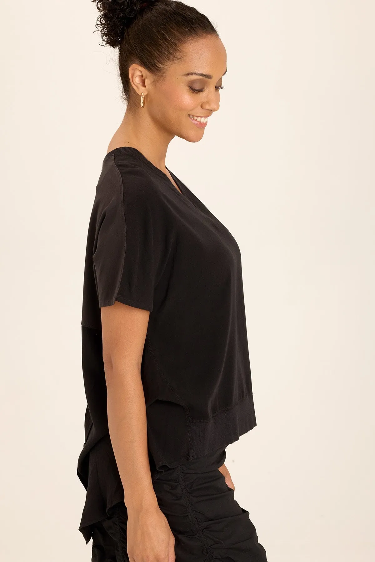 Twill Clara Top Flexible Fabric Blend Spanish Glow