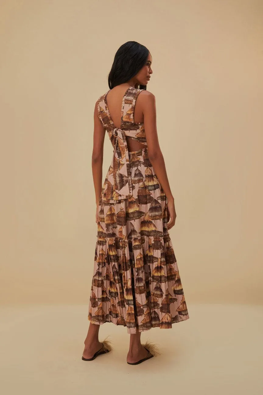 Malocas Beige Sleeveless Midi Dress Valley Path