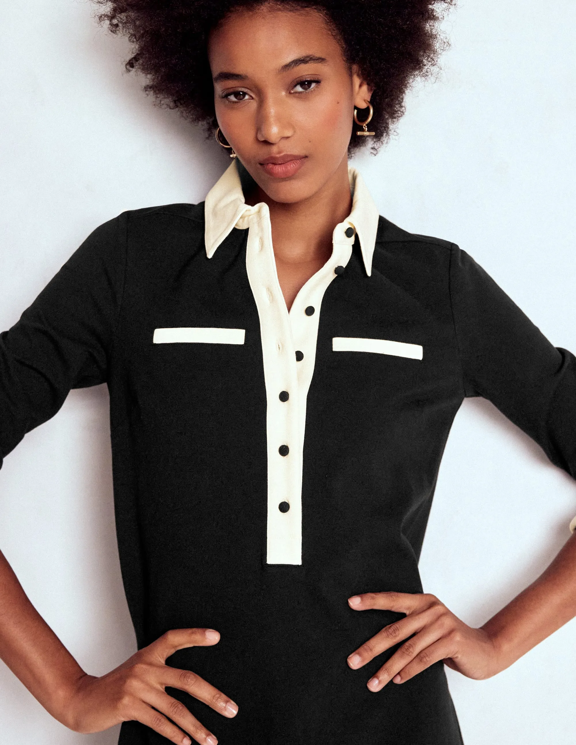 Georgina Ponte Dress-Black & White Star Rush Scene Mood