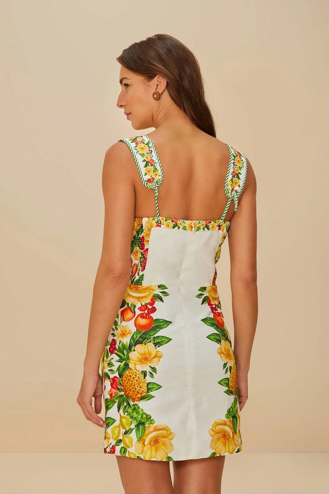 Fresh Prints Off-White Picnic Flowers LENZING? ECOVERO? Euroflax? Mini Dress