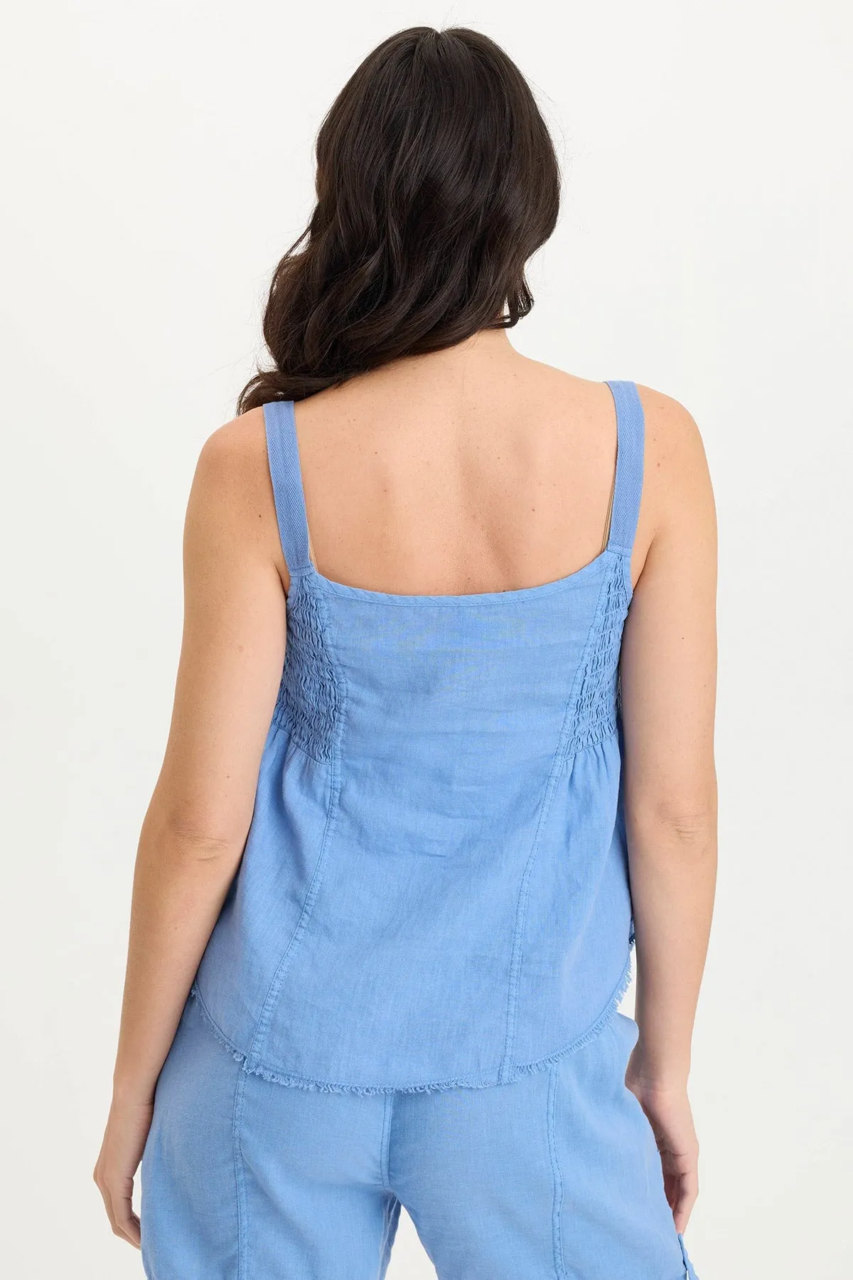 Fernley Linen Ruched Tank WaterRepellent Finish QuickDrying Material