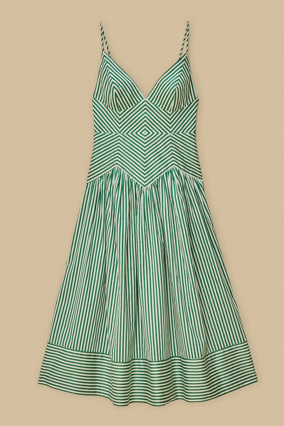 Modern Style laid-back style Bicolor Stripes Organic Cotton Midi Dress