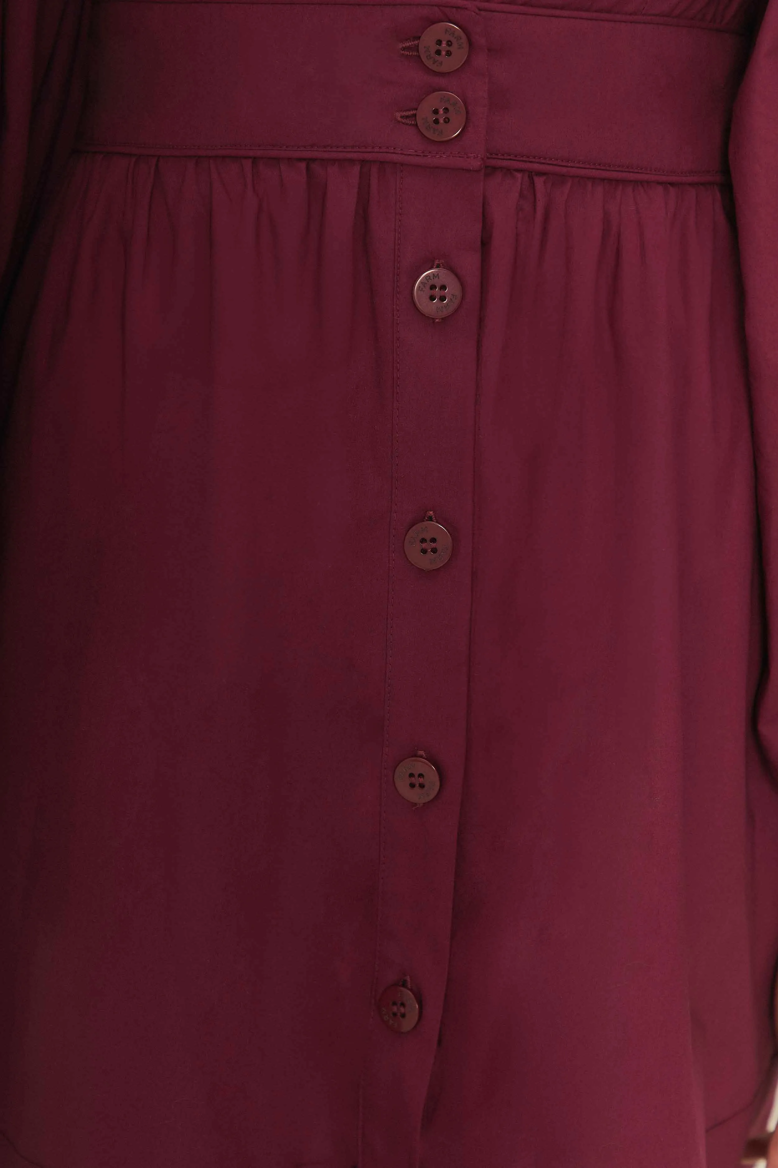 Floral Prints Wear Feminine mini-length gown Burgundy Puff Sleeve Mini Dress