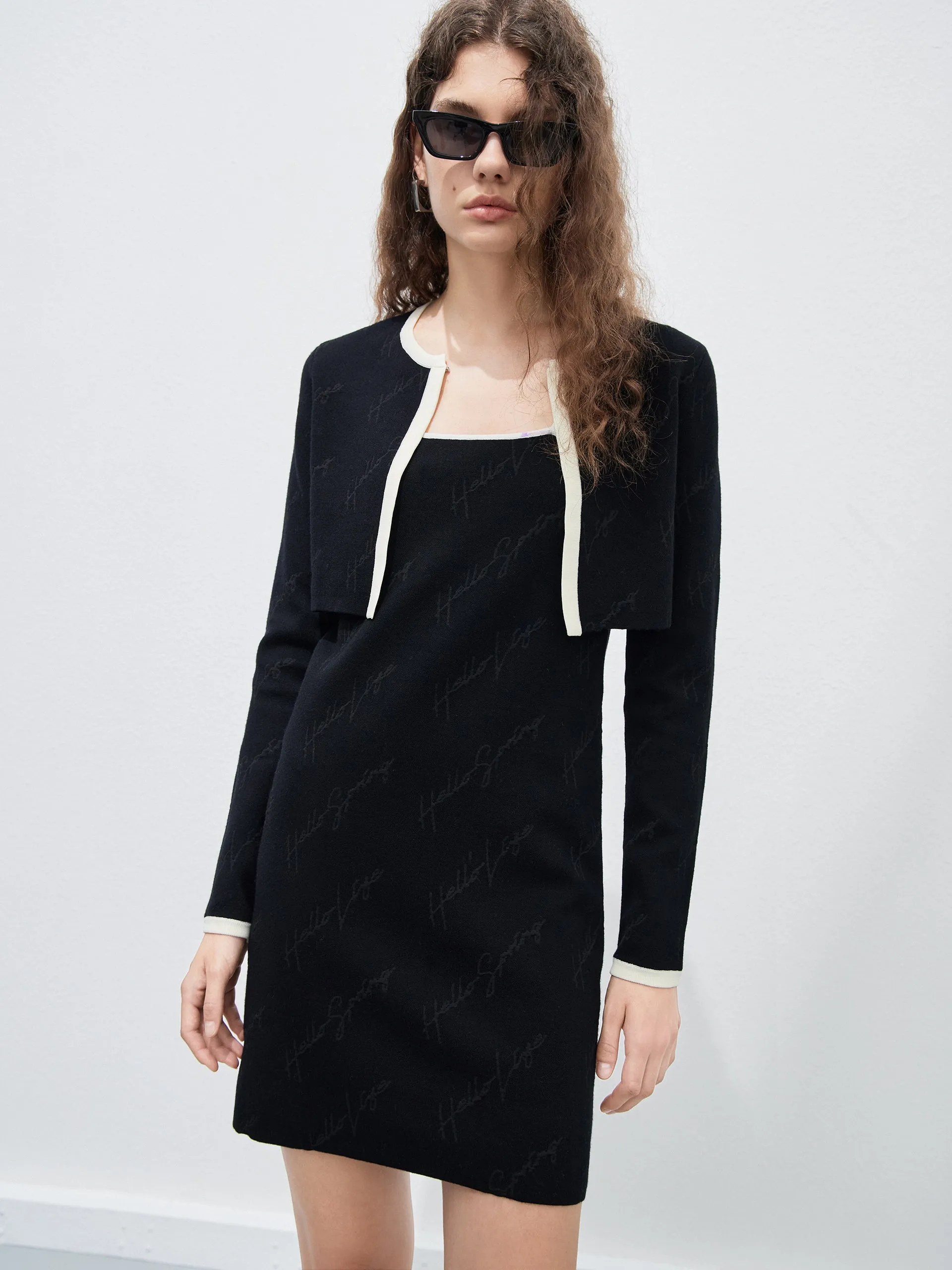 Hypoallergenic fabric Two Piece Letter Jacquard Dress