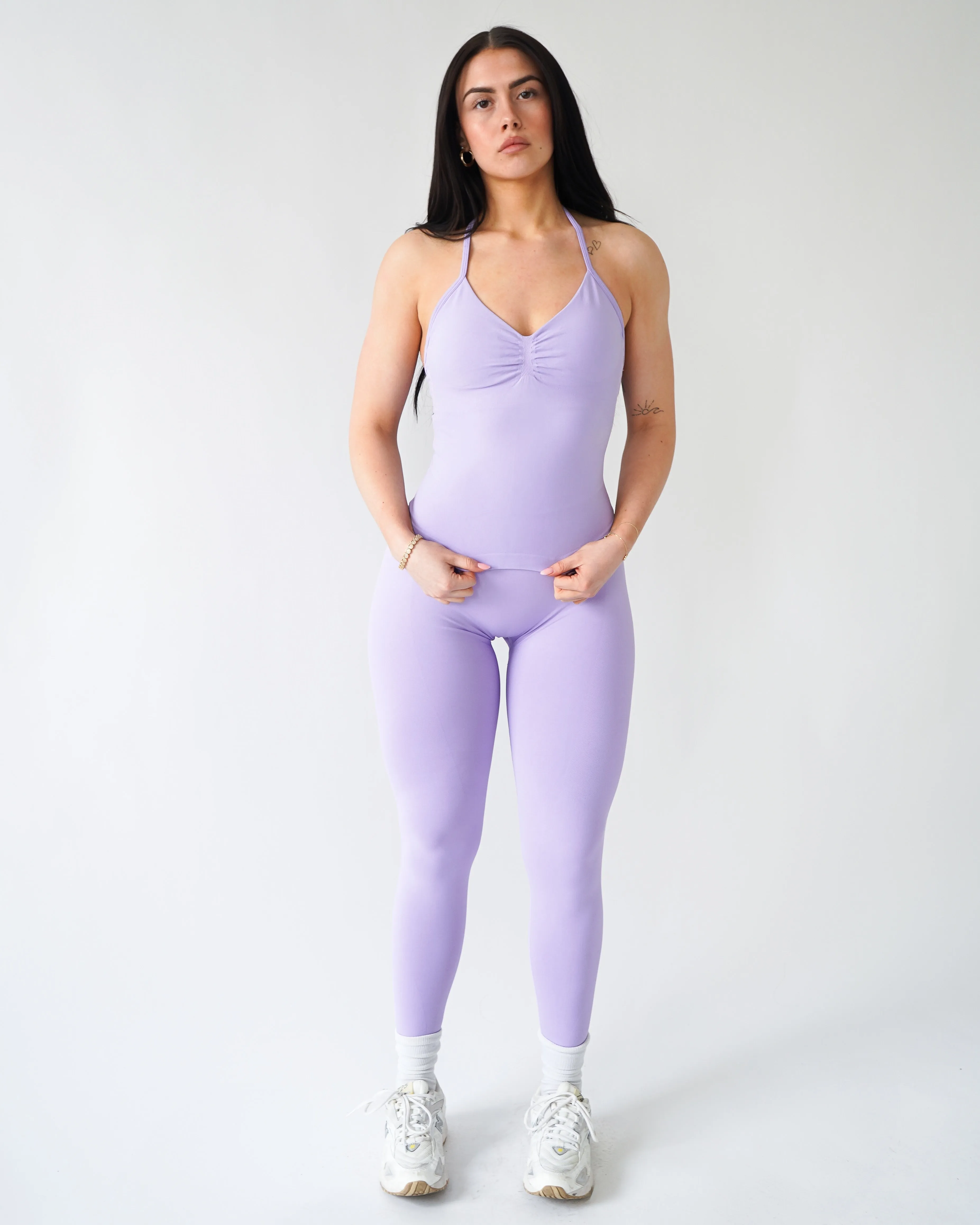 Minimalist Style Dance Practice Knee Articulation Tech Ascend Leggings 27" - Lilac