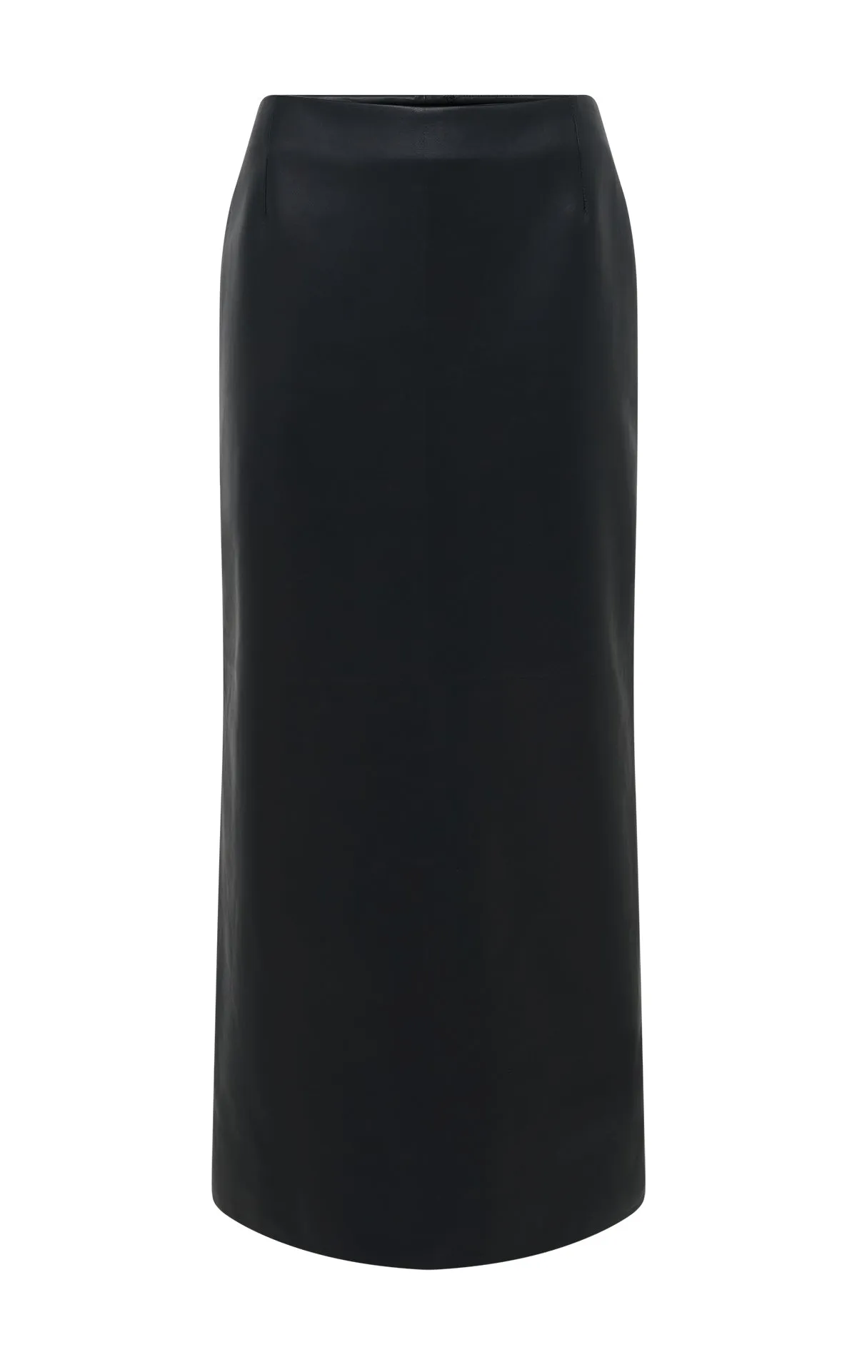 Contemporary Design Manuela Midi Skirt in Black Soft Leather