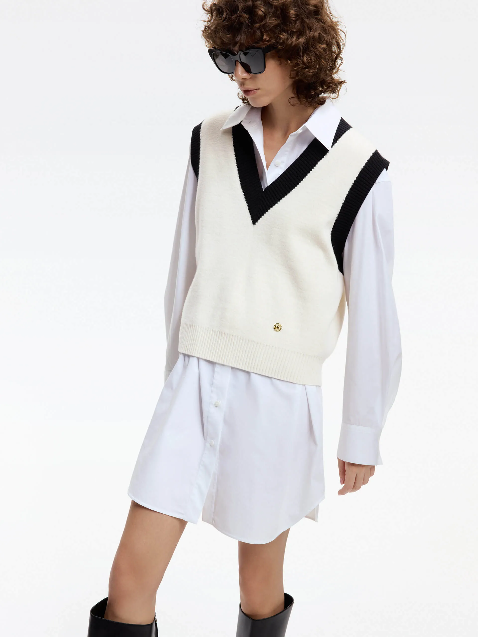 Include Vest Shirt Dress High Thread Count Cotton
