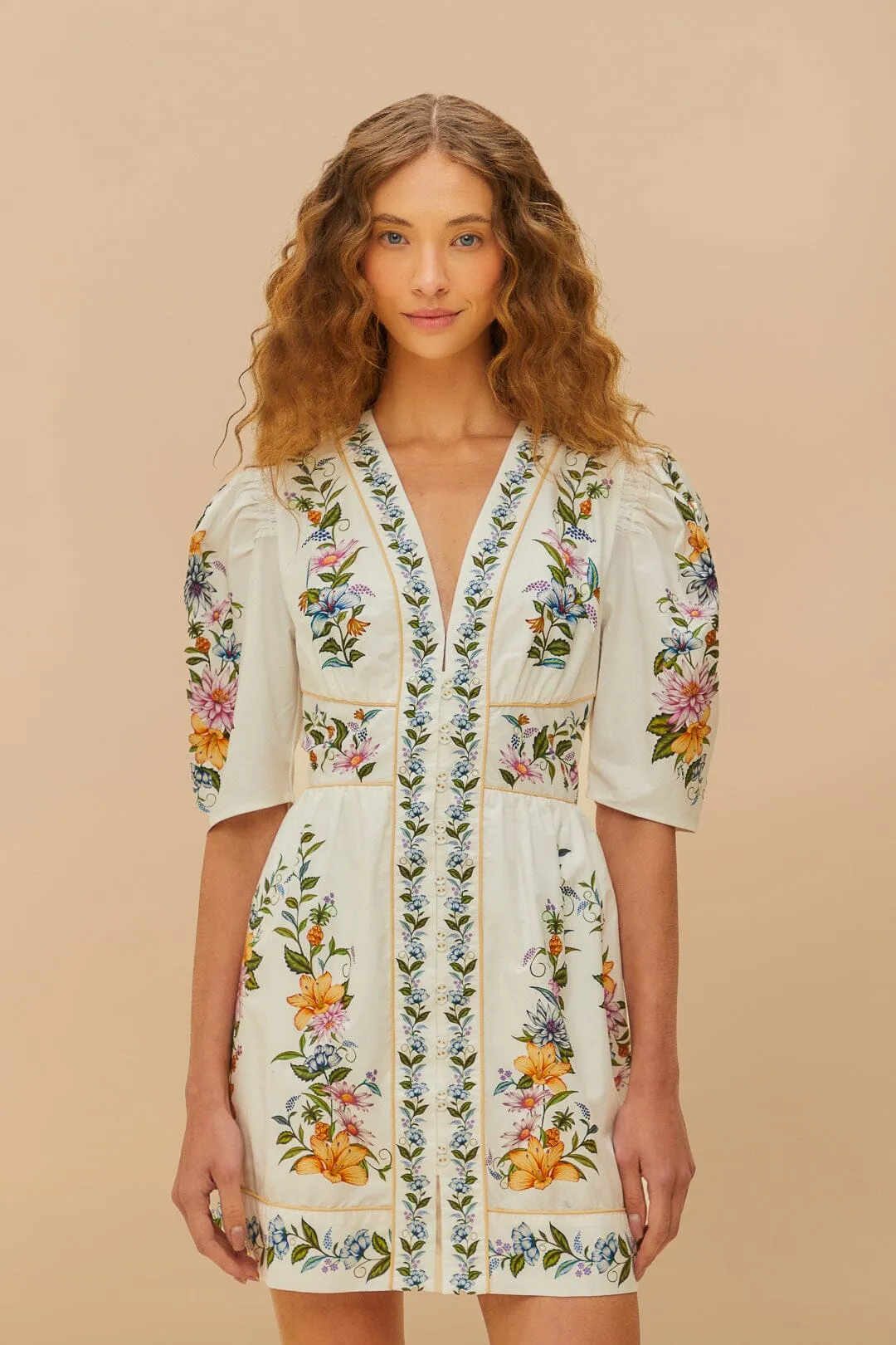 Off-White Sweet Bloom Dreamscape Organic Cotton Mini Dress Fresh Edge Evening Glow