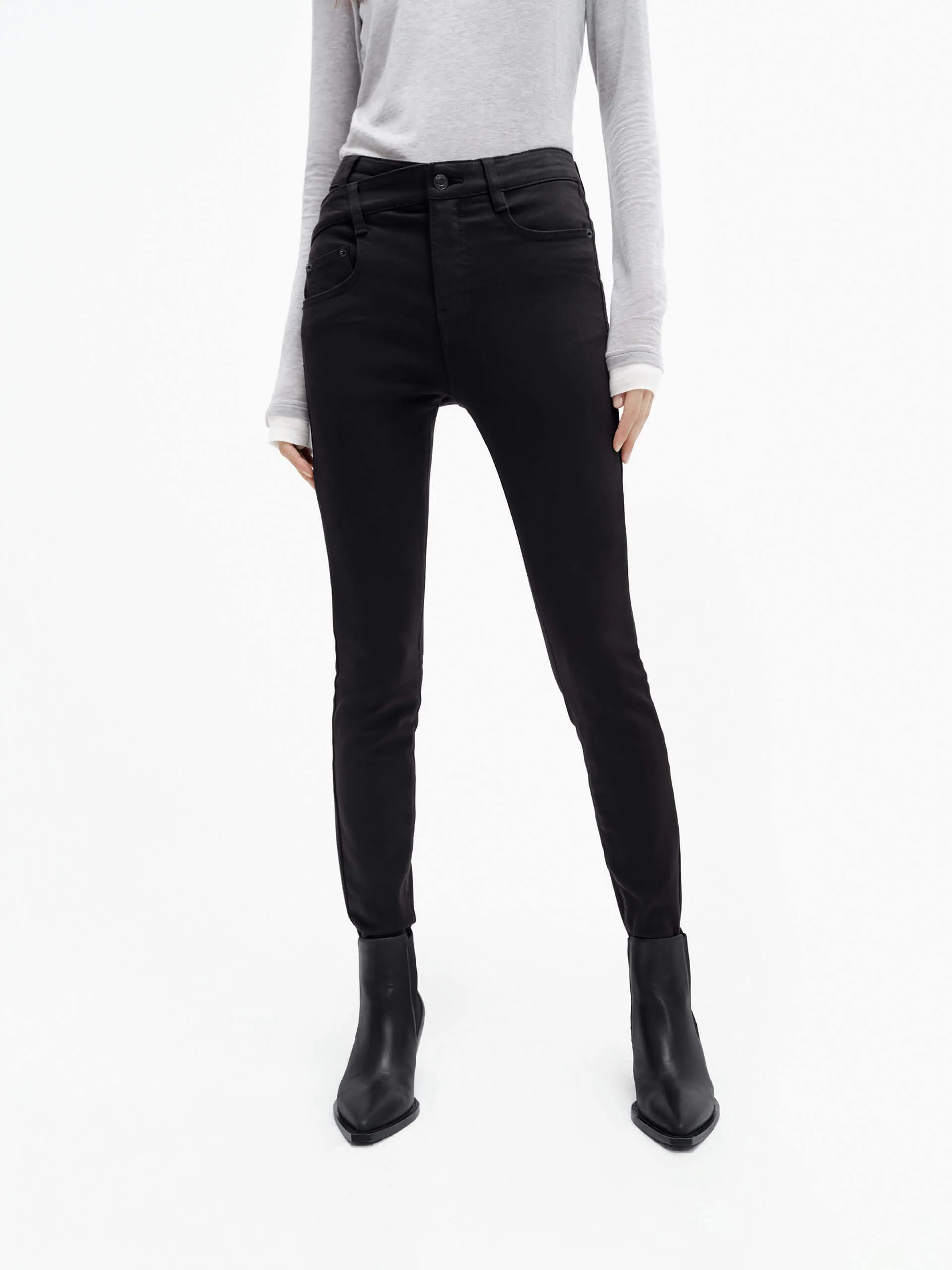 Raw Hem Design Deconstruct Skinny Jeans