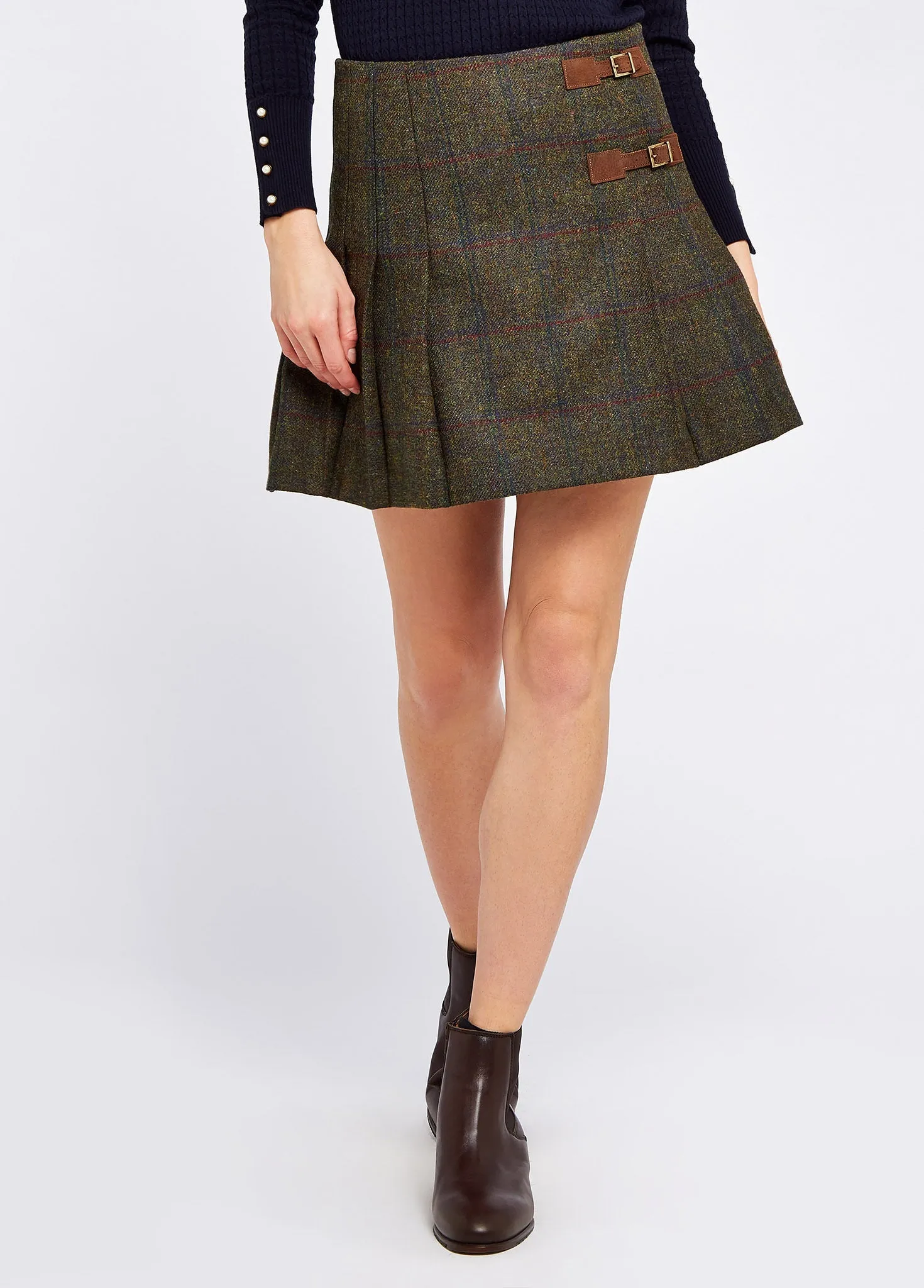 Carnival Look Blossom Tweed Skirt - Hemlock