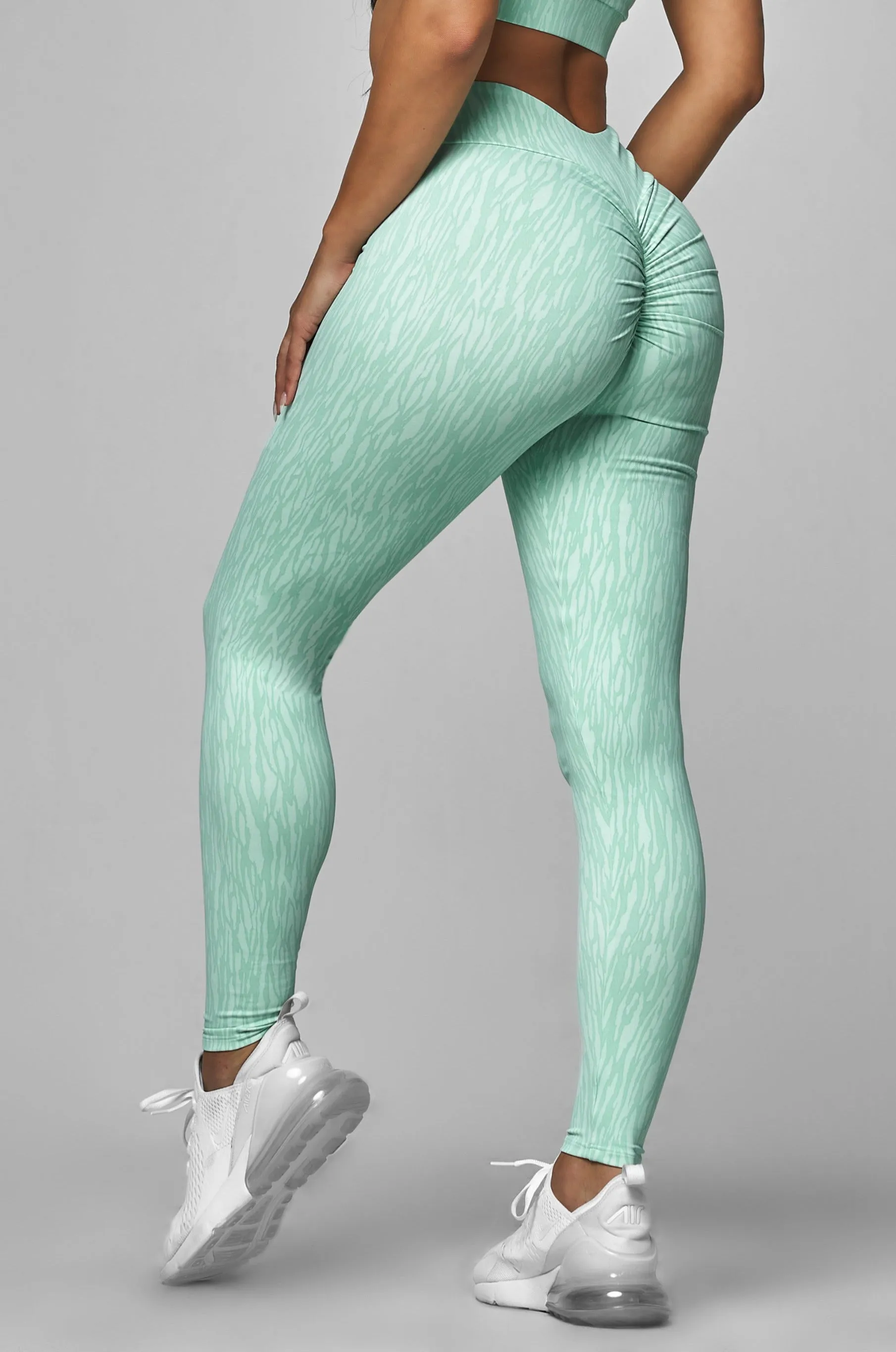 Mint Zebra High Waist Scrunch Legging SustainableProduction