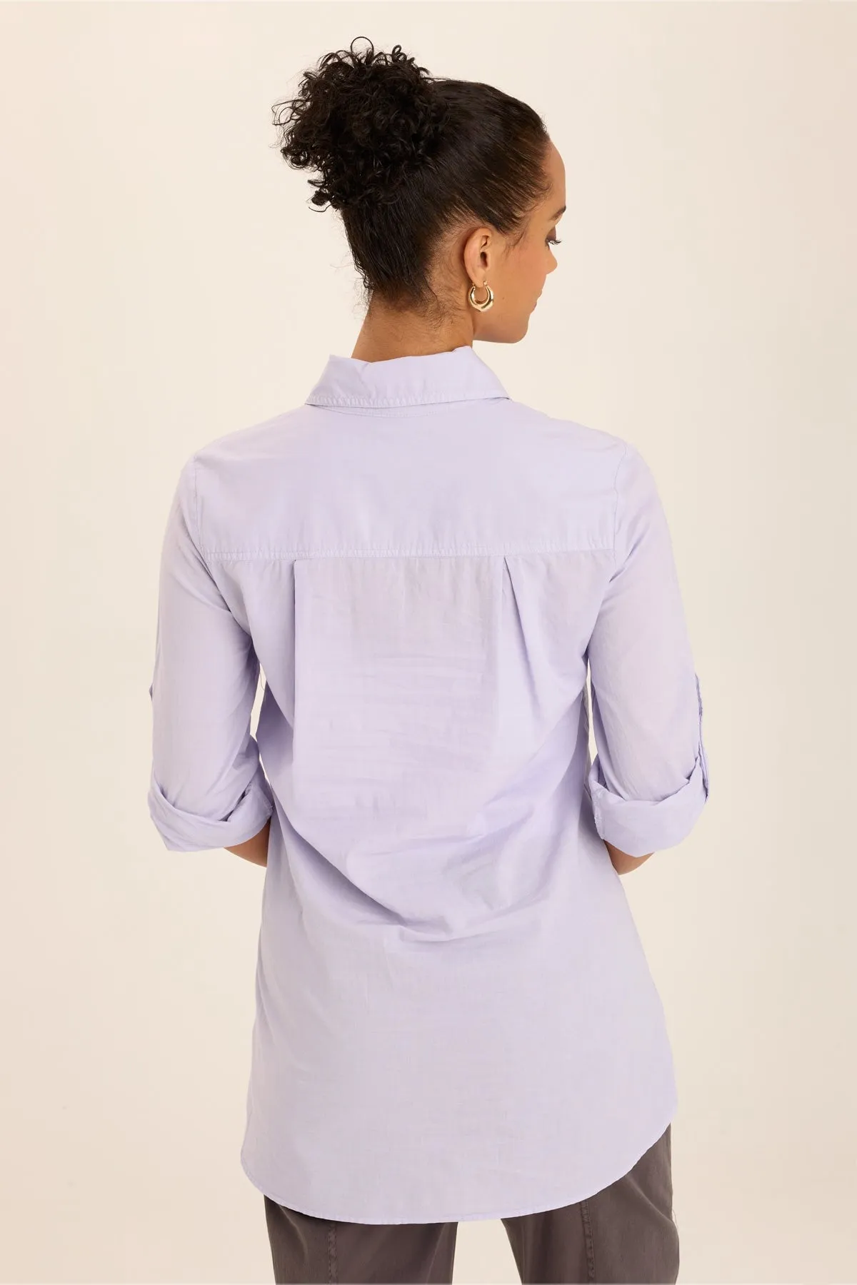 Reporter Soft Voile Button-Down Blouse QuickRelease Closures Classic Glow